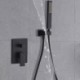 Baking Varnish Black Bathroom Shower Faucet Set with Tub Faucet and Hand Shower