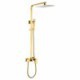 Brass Shower Faucet System 10 Inch Top Sprayer Brushed Gold Shower Faucet Set