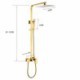 Brass Shower Faucet System 10 Inch Top Sprayer Brushed Gold Shower Faucet Set