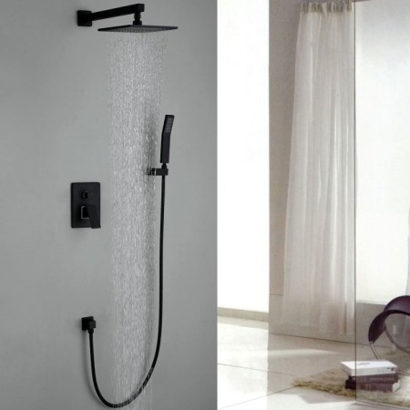 Bathroom Shower Faucet with Rainfall Shower Head and Handheld Spray