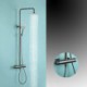 Bathroom Faucet Round Head Spray 304 Stainless Steel Thermostatic Shower Faucet Set