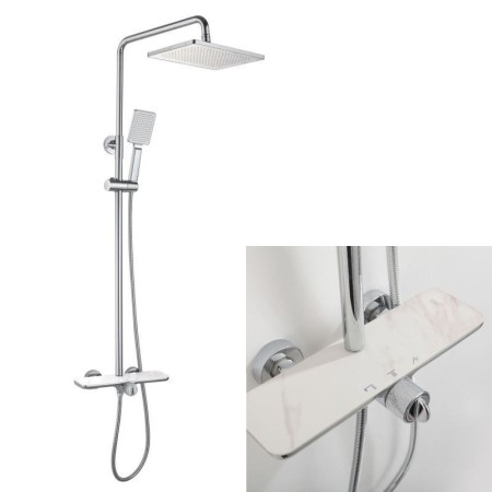 Ceiling Rainfall Shower Head System Luxury Rain Mixer Shower Combo Set