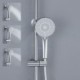 Wall Mount Smart Thermostatic Bath Faucet Round Head LED Digital Shower Set