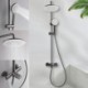 Bathroom Wall Mounted Shower Faucet Set with High Pressure Rain Shower Head