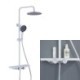 Luxury Rain Mixer Shower Combo Set with Shelf for Bathroom