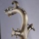 Single Hole Antique Dragon Face Basin Faucet Brass Bathroom Sink Mixer Tap