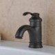 Antique Oil-rubbed Bronze Bathroom Sink Faucet with Black Single Handle Mixer Tap