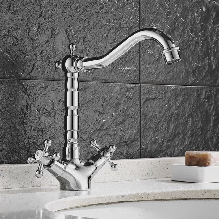 Modern Shape Bathroom Sink Tap Sleek Chrome Bathroom Sink Faucet