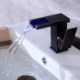 Oil Rubbed Bronze Black LED Basin Faucet Waterfall Bathroom Sink Tap