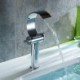 Waterfall Arc Basin Tap Chrome Deck Mounted Faucet Modern Bathroom Sink Faucet