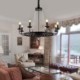 Black Iron Candle Chandelier Vintage Crystal Pendant Lighting Living Room Dining Room