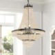 For Living Room 9 Light Classic Crystal Chandelier Black Empire Style Pendant Light