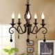 5 Light Rustic Wrought Iron Chandelier Living Room Dining Room