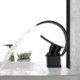 Arc-Shaped Water Outlet Chrome/Black Waterfall Basin Tap