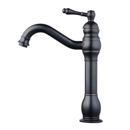 ORB Oil-rubbed Bronze Basin Mixer Tap Black Single Bathroom Sink Faucet (Tall)