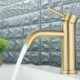 Stainless Steel Bathroom Sink Tap with Brushed Gold Basin Faucet