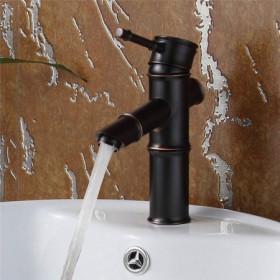 Classical Bamboo Sink Tap Deck Mount Basin Faucet