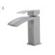 Deck Mount Square Curved Sink Faucet Waterfall Bathroom Sink Tap