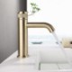 Bathroom Countertop Mixer Tap Brass Basin Faucet Creative Push Button Switch Design (Short)