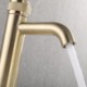 Bathroom Countertop Mixer Tap Brass Basin Faucet Creative Push Button Switch Design (Short)