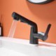 Chrome/Black/Rosy Gold Pull Out Bathroom Sink Faucet Contemporary Creative Basin Tap