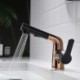 Chrome/Black/Rosy Gold Pull Out Bathroom Sink Faucet Contemporary Creative Basin Tap