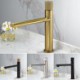 Brushed Gold/Black+Rose Gold/Black/Nickel Brushed Modern Brass Basin Faucet Countertop Tap Options