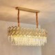 Oval Shaped Ceiling Light Living Room Kitchen Island Golden Modern Glass Pendant Light