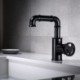 Industrial Style Brass Black Basin Mixer Tap Countertop Faucet