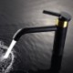 Bathroom Sink Mixer Tap in Black Brass with 360 Degree Rotatable Spout (Short)