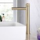 Bathroom Countertop Mixer Tap Brass Basin Faucet Creative Push Button Switch Design (Tall)