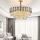 Study Living Room Circular Modern Glass Pendant Light Stainless Steel Ceiling Light