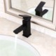 Modern Solid Brass Bathroom Sink Faucet Black Square Sink Faucet