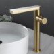 Brushed Gold Bathroom Basin Faucet with 360-Degree Rotation