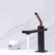 Black/Chrome Color Modern Single Lever Basin Mixer Brass Countertop Faucet (Short)