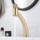 Push Button Bathroom Basin Faucet in Black/Brushed Gold Color