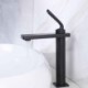 Black/Chrome Color Modern Single Lever Basin Mixer Brass Countertop Faucet (Tall)