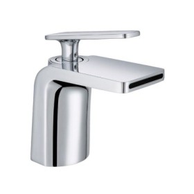 Hot and cold copper vessel sink faucet with a single handle