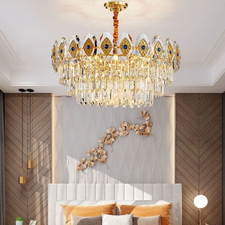 Bedroom Living Room Nordic Modern Glass Pendant Light Circular Chandelier