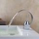 Deck Mounted Curved Waterfall Sink Faucet Hot and Cold Water Sink Tap