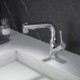 Pull-Out Liftable Chrome Basin Mixer Tap Bathroom Faucet