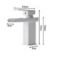 Waterfall Modern Square Basin Faucet White Sink Tap