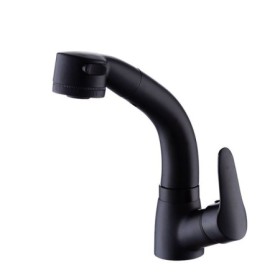 Pull Down Bathroom Sink Faucet in Matte Black