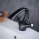 BL6046BT Modern Matte Black Arc Sink Faucet with Dual Handles Bathroom Mixer Tap