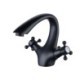 BL6046BT Modern Matte Black Arc Sink Faucet with Dual Handles Bathroom Mixer Tap