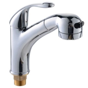 Modern Chrome Kitchen Spray Faucet with Pull Out Sprayer