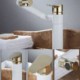 Modern Swivel Sink Faucet in White and Gold