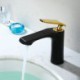 Deck Mounted Single Hole Single Handle Golden Handle European Retro Style Black Bathroom Sink Faucet