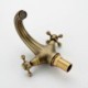 Single Hole Double Handle Antique Brushed Finish Brass Sink Faucet