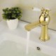 Single Hole Single Handle Gold Ti-PVD Bathroom Sink Faucet Modern Sink Tap